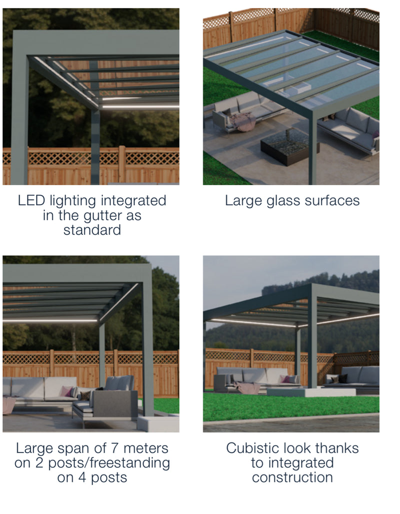Load image into Gallery viewer, Skyview LED Glass Aluminium Pergola
