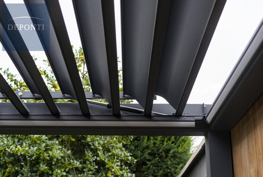 Deponti Pinela 4m x 3m Aluminium Pergola Free Standing Glass Sliding Doors