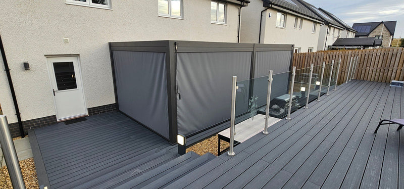 Load image into Gallery viewer, Nova Titan Aluminium Pergola Anthracite Grey with Free Titan Pull Down Screen
