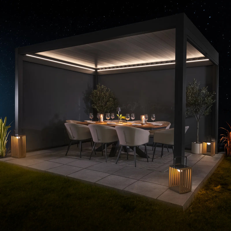 Load image into Gallery viewer, Solis Electric Retractable Roof with LED lights Aluminium Pergola 4x3m
