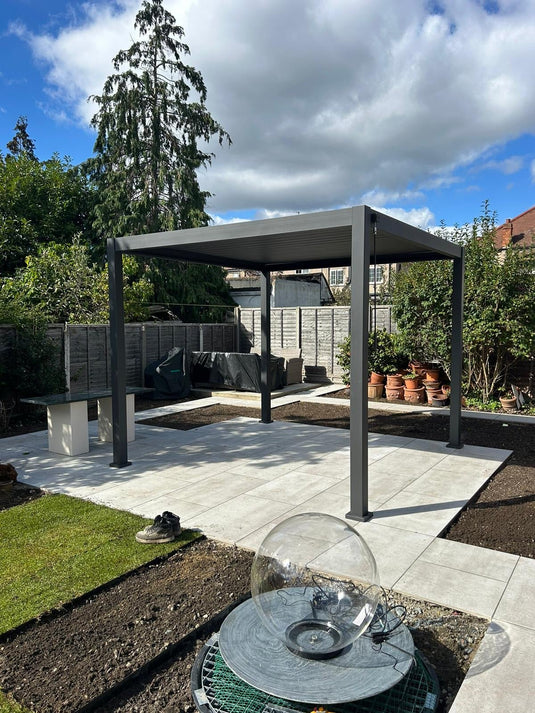 Titan 3m x3m Square Aluminium Pergola 2024 Model - Grey