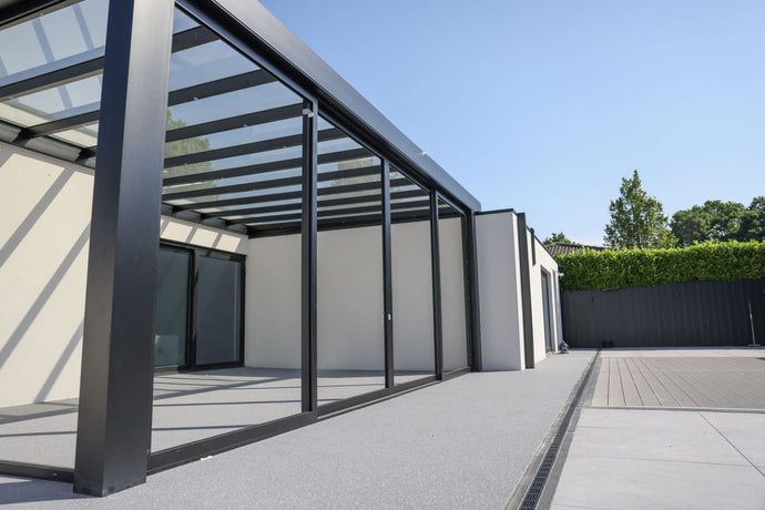 Ultraline Aluminium Glass Sun Room Flat Roof Veranda