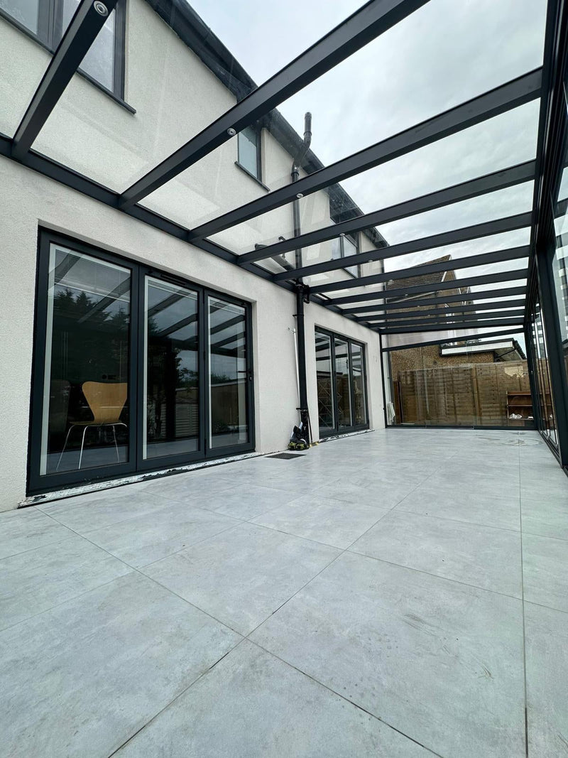 Load image into Gallery viewer, Deponti 8x4m  Skyline Aluminium Glass Roof Pergola Veranda Grey
