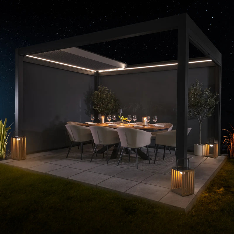 Load image into Gallery viewer, Solis Electric Retractable Roof with LED lights Aluminium Pergola 4x3m
