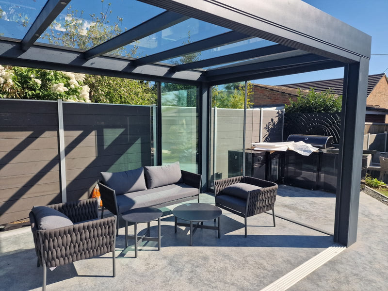 Load image into Gallery viewer, Ultraline Cube Aluminium Glass Sun Room Flat Roof Veranda
