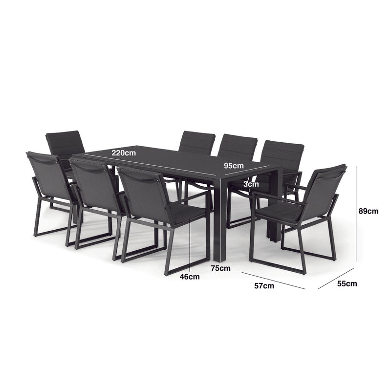 Load image into Gallery viewer, Maze - Manhattan 8 Seat Rectangular Aluminium Dining Set
