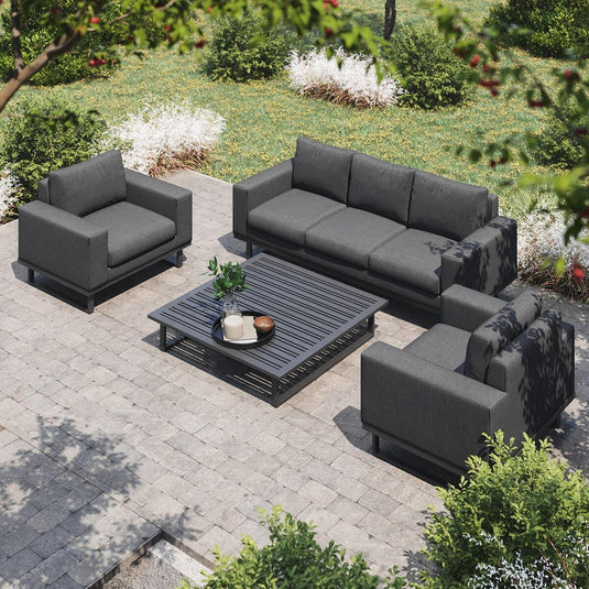 Maze - Outdoor Fabric Ethos 3 Seat Sofa Set - Charcoal