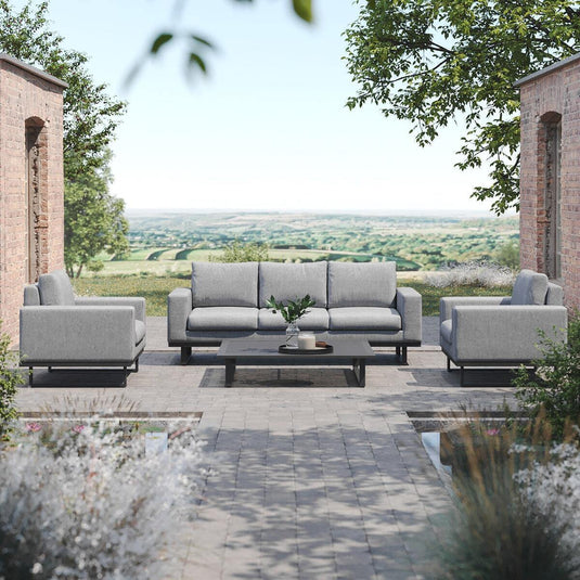 Maze - Outdoor Fabric Ethos 3 Seat Sofa Set - Flanelle