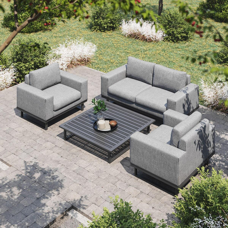 Load image into Gallery viewer, Maze - Outdoor Fabric Ethos 2 Seat Sofa Set - Flanelle
with Square Coffee Table
