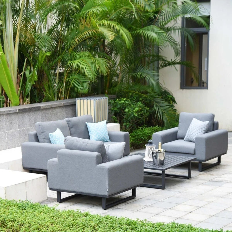 Load image into Gallery viewer, Maze - Outdoor Fabric Ethos 2 Seat Sofa Set - Flanelle
with Square Coffee Table
