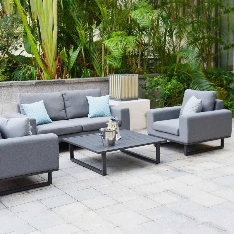 Load image into Gallery viewer, Maze - Outdoor Fabric Ethos 2 Seat Sofa Set - Flanelle
with Square Coffee Table
