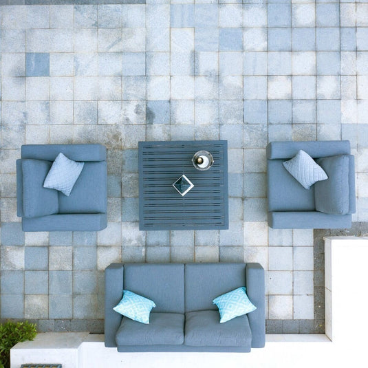 Maze - Outdoor Fabric Ethos 2 Seat Sofa Set - Flanelle
with Square Coffee Table