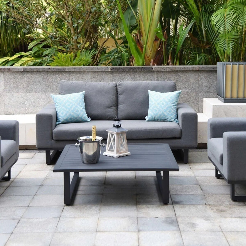 Load image into Gallery viewer, Maze - Outdoor Fabric Ethos 2 Seat Sofa Set - Flanelle
with Square Coffee Table
