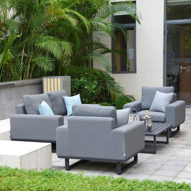 Load image into Gallery viewer, Maze - Outdoor Fabric Ethos 2 Seat Sofa Set - Flanelle
with Square Coffee Table
