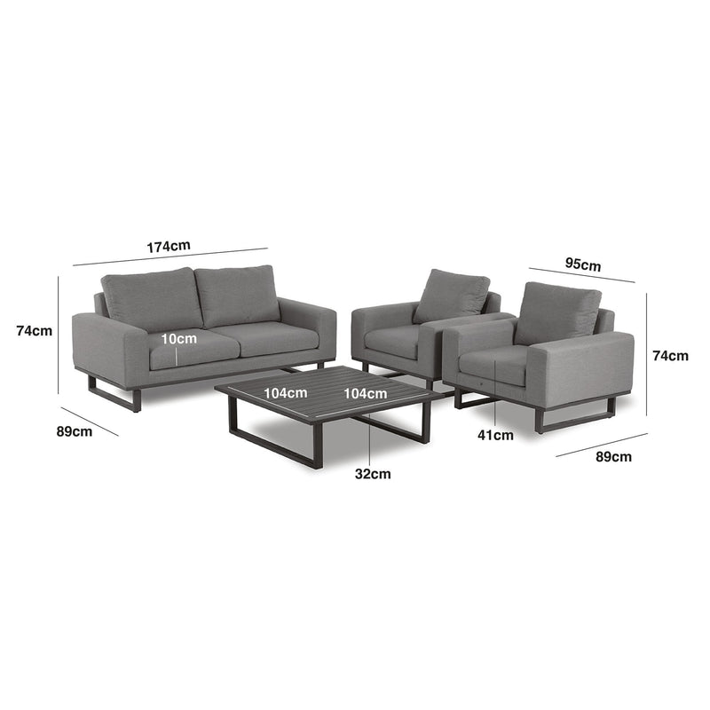 Load image into Gallery viewer, Maze - Outdoor Fabric Ethos 2 Seat Sofa Set - Flanelle
with Square Coffee Table
