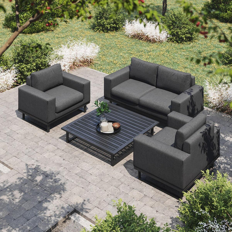 Load image into Gallery viewer, Maze - Outdoor Fabric Ethos 2 Seat Sofa Set - Charcoal
with Square Coffee Table
