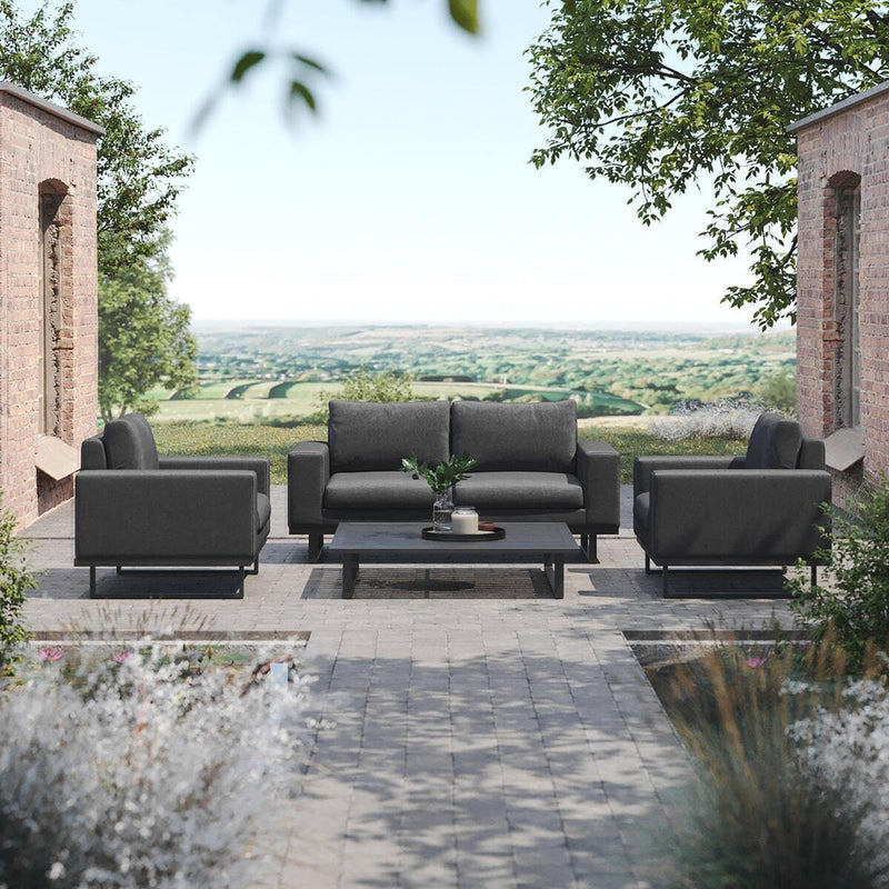 Load image into Gallery viewer, Maze - Outdoor Fabric Ethos 2 Seat Sofa Set - Charcoal
with Square Coffee Table
