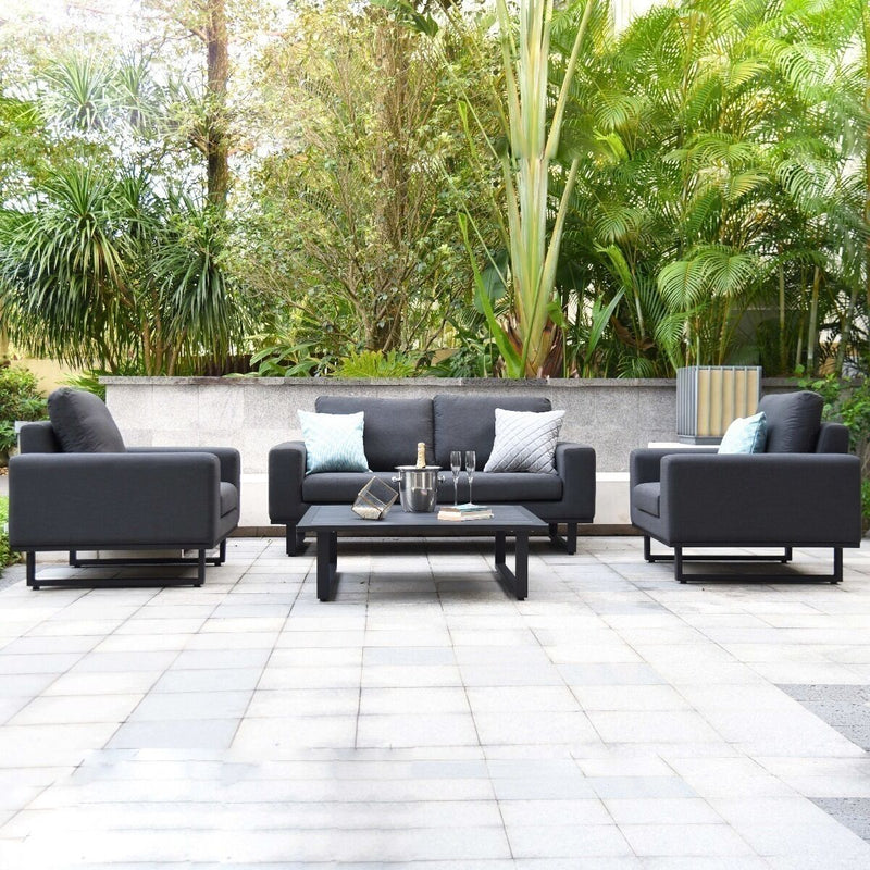 Load image into Gallery viewer, Maze - Outdoor Fabric Ethos 2 Seat Sofa Set - Charcoal
with Square Coffee Table
