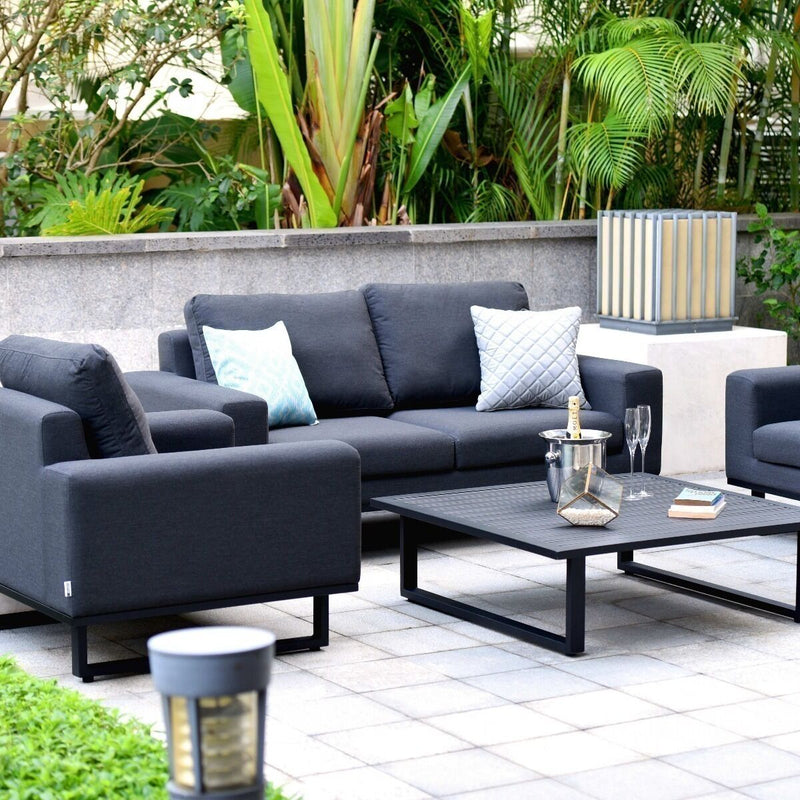 Load image into Gallery viewer, Maze - Outdoor Fabric Ethos 2 Seat Sofa Set - Charcoal
with Square Coffee Table
