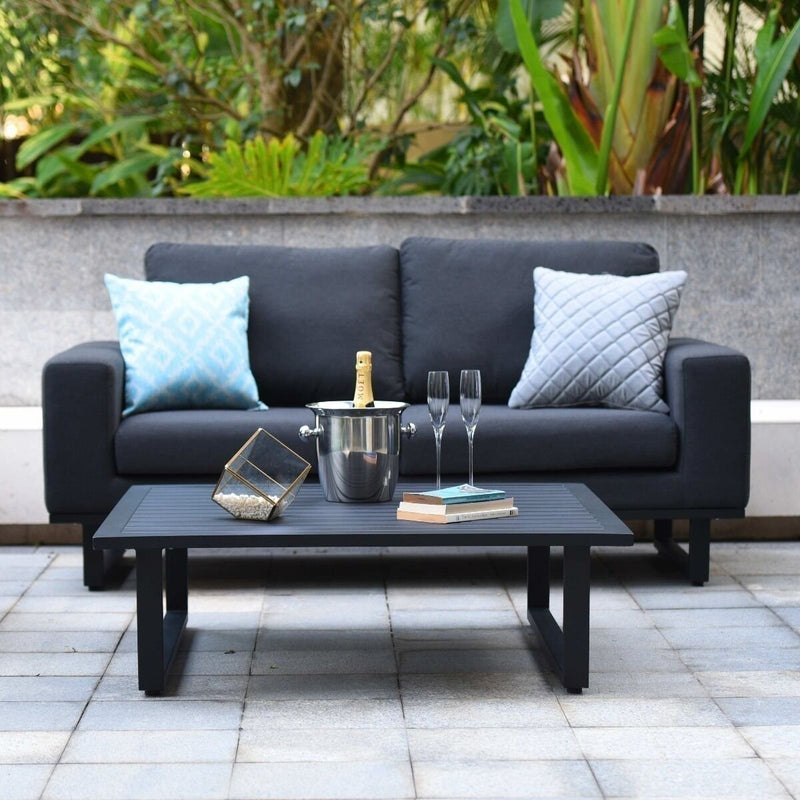 Load image into Gallery viewer, Maze - Outdoor Fabric Ethos 2 Seat Sofa Set - Charcoal
with Square Coffee Table
