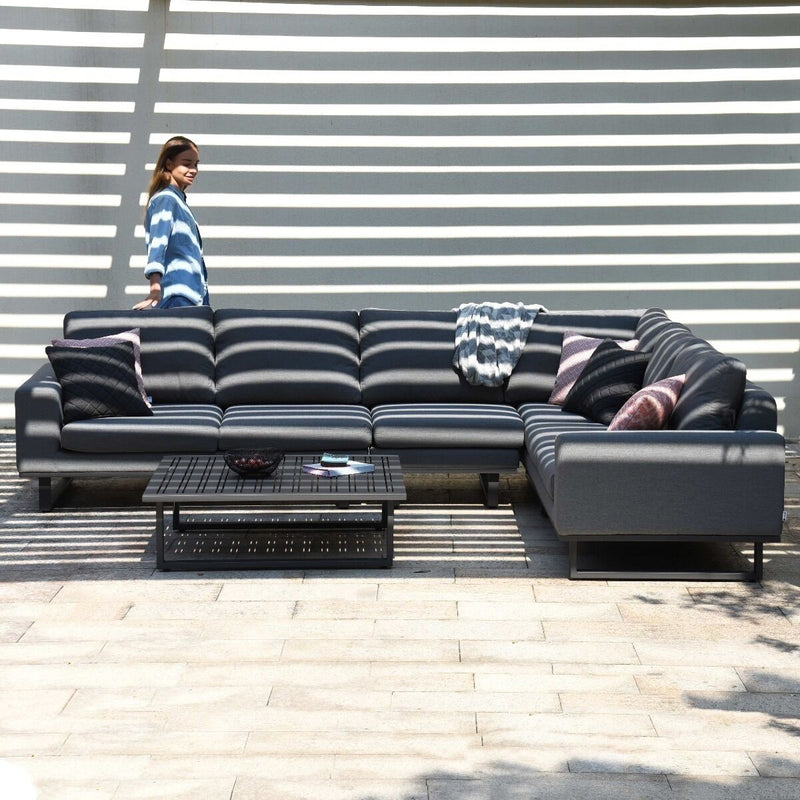 Load image into Gallery viewer, Maze - Outdoor Fabric Ethos Large Corner Group - Flanelle Grey
With Square Coffee Table
