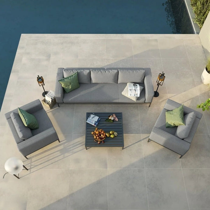 Maze - Outdoor Fabric Eve 3 Seat Sofa Set - Flanelle