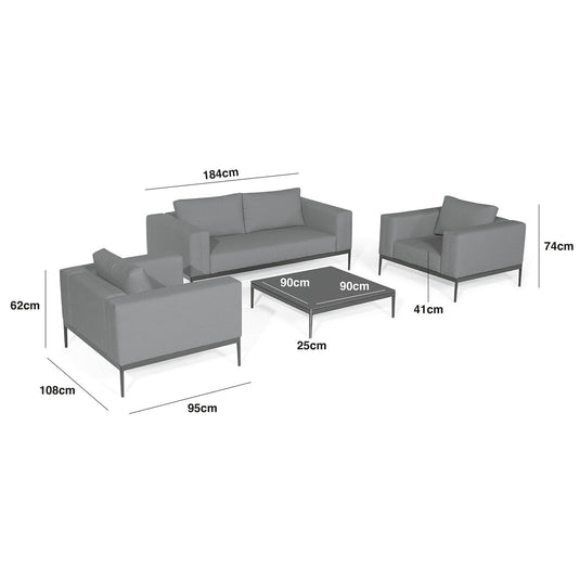 Maze - Outdoor Fabric Eve 2 Seat Sofa Set - Charcoal