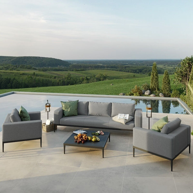 Load image into Gallery viewer, Maze - Outdoor Fabric Eve 3 Seat Sofa Set - Flanelle
