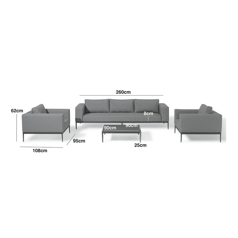 Load image into Gallery viewer, Maze - Outdoor Fabric Eve 3 Seat Sofa Set - Flanelle
