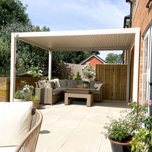 Nova Titan Aluminium Pergola Pebble  | Assembly Option