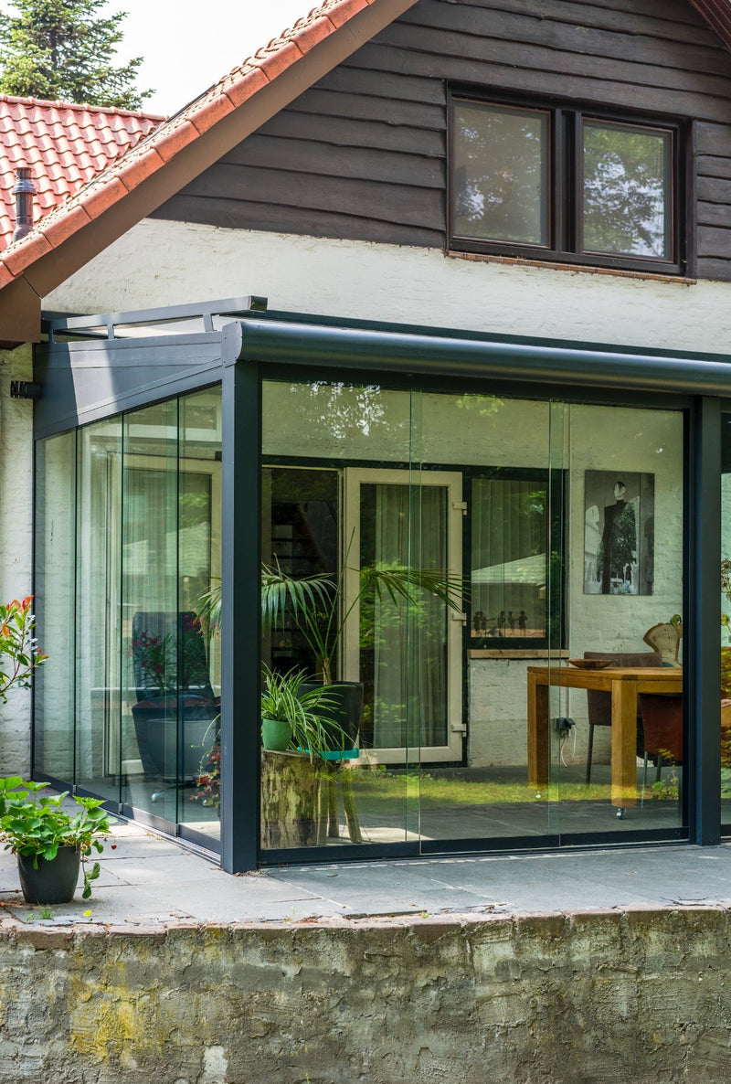 Load image into Gallery viewer, Deponti 4x3m Skyline Aluminium Glass Roof Pergola Veranda Grey
