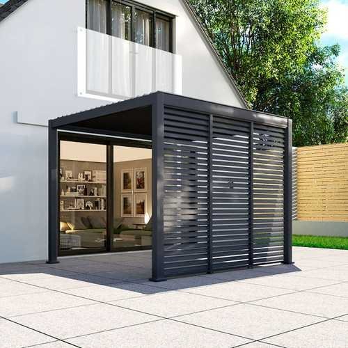 1.2m Aluminium Side Wall With Adjustable Louvres for 3.6 m Titan Pergola - Grey