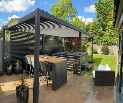 Nova - Titan Aluminium Pergola - 6m x 3m Rectangular - Grey – Blakesley’s