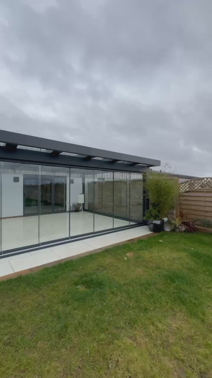 Load and play video in Gallery viewer, Skyview Cube Line Glass Sun Room Aluminium Veranda
