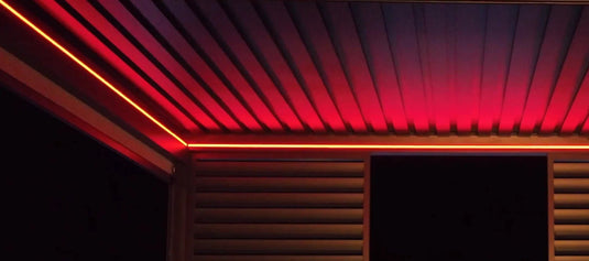 Maze - Eden 3m x 4m Pergola with LED Lights & Motorised Roof - Grey