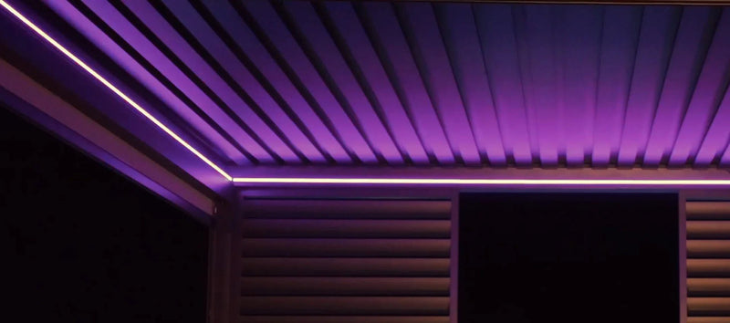 Load image into Gallery viewer, Maze - Eden 3m x 4m Pergola with LED Lights &amp; Motorised Roof - Grey
