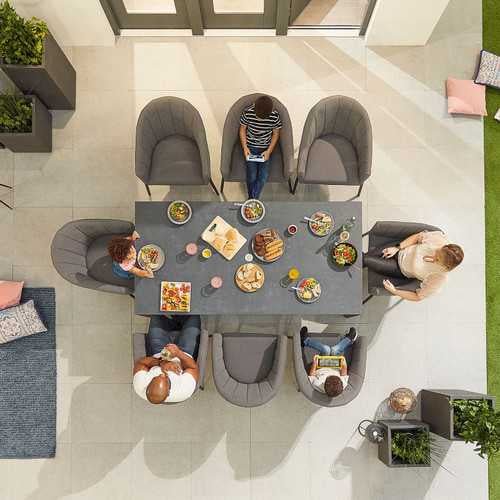 Load image into Gallery viewer, Nova - Edge Fabric 8 Seat Rectangular Dining Set - Light Grey
