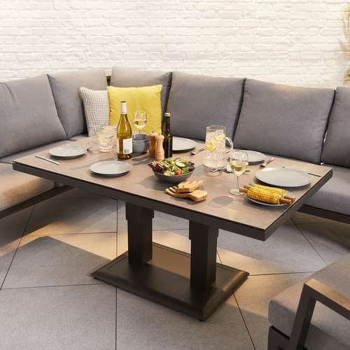 Load image into Gallery viewer, Nova - Vogue Corner Set with Rising Table &amp; Armchair &amp; Bench - Grey
