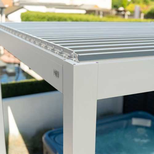 Load image into Gallery viewer, Titan Aluminium Wall Mounted Pergola - 3m x 3m Square - White
