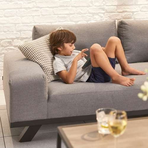 Nova - Tranquility Outdoor Fabric Corner Sofa Set with Coffee Table - Light Grey