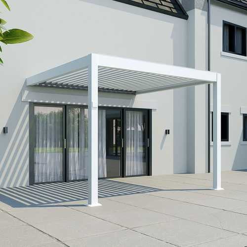 Load image into Gallery viewer, Nova - Titan Aluminium Wall Mounted Pergola - 3m x 3m Square - White
