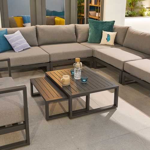 Load image into Gallery viewer, Nova - Alessandria Aluminium Corner Sofa Set with Table &amp; Armchair - Grey
