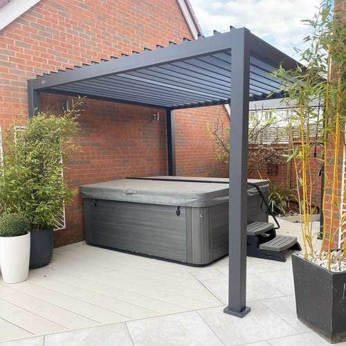 3.6m x 3m Aluminium Pergola Grey