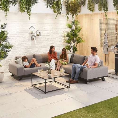 Load image into Gallery viewer, Nova - Tranquility Outdoor Fabric Corner Sofa Set with Coffee Table - Light Grey
