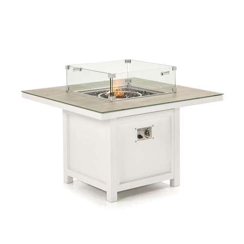 Nova - White Aluminium Fire Pit Table- Square Shape