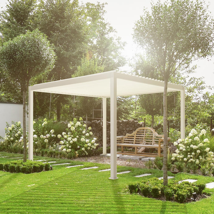 Titan Aluminium Pergola - 3m x 3m Square - White