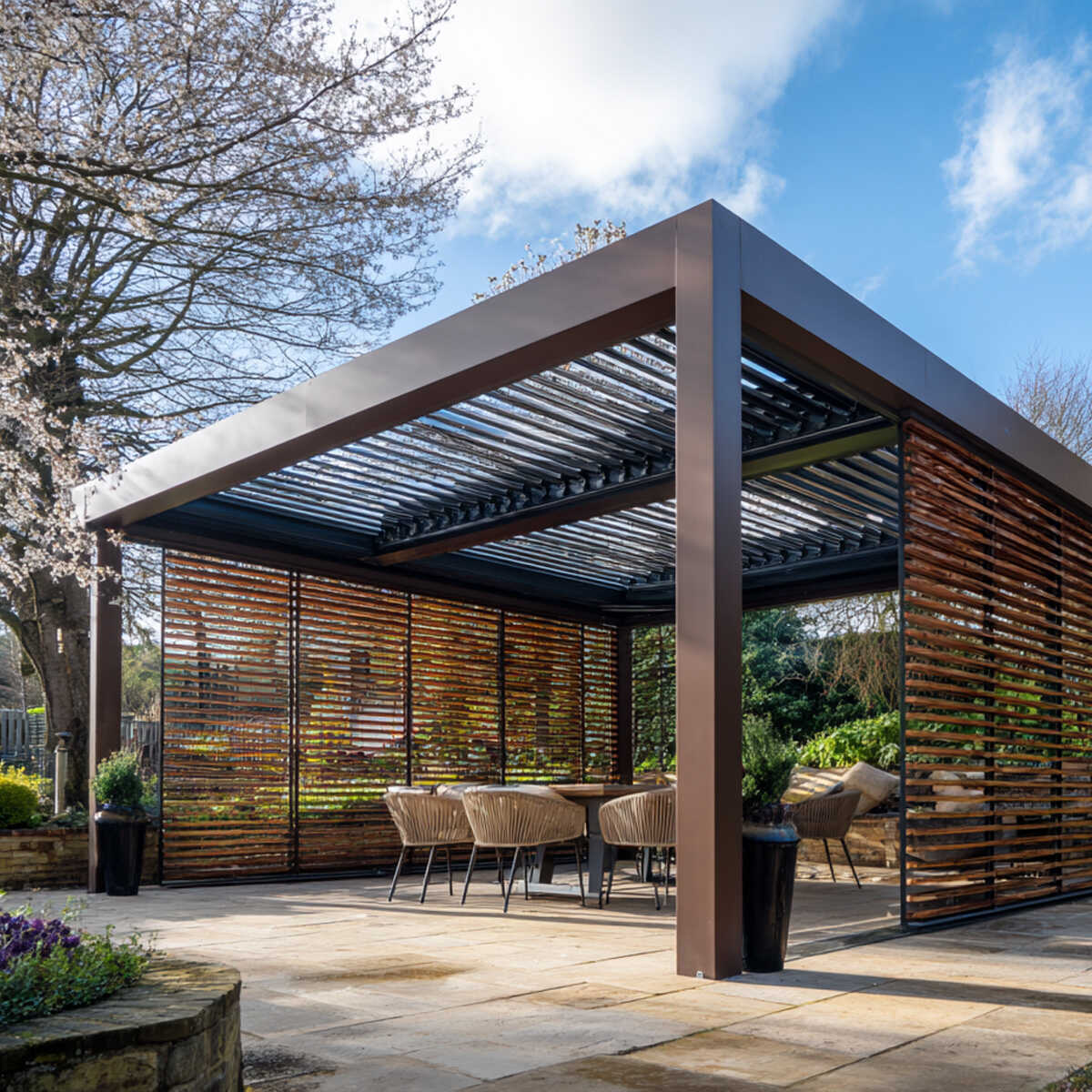 adjustable louvred walls for pergolas blakesleys dorset